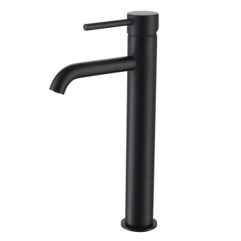 Verona Rivenza Matt Black Tall High Rise Basin Mixer Tap | Product Image