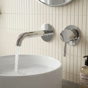 Verona Rivenza Chrome Wall Mounted Basin Mixer Tap | Product Image