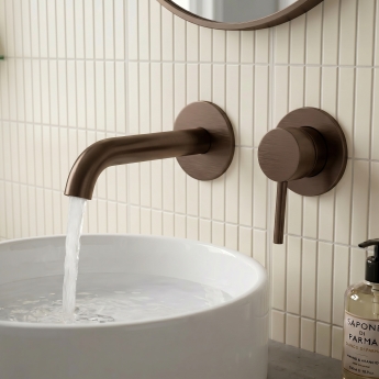 Verona Rivenza Brushed Bronze Wall Mounted Basin Mixer Tap | Product Image