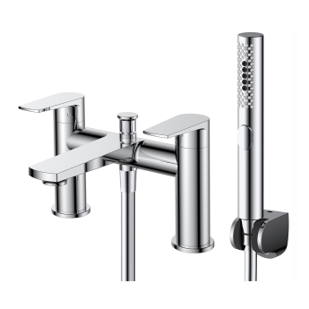 Verona Rovio Chrome Pillar Mounted Bath Shower Mixer Tap (inc Kit) | Product Image