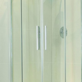 Verona Aquaglass+ Frameless 2-Door Quadrant Shower Enclosure - 8mm Glass