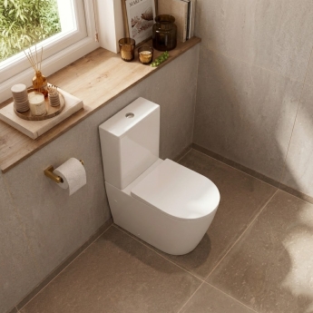 Verona Trevello Rimless Fully Back to Wall Close Coupled Toilet (inc Soft Close Seat) | Product Image