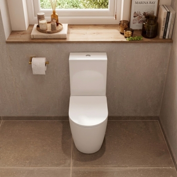 Verona Trevello Rimless Open Back Close Coupled Toilet (inc Soft Close Seat) | Product Image