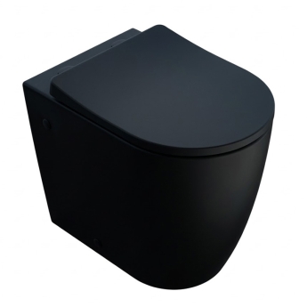 Verona Trevello Black Rimless Comfort Height Back to Wall Toilet (inc Soft Close Seat) | Product Image