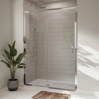 Verona Uno Chrome 6mm Easy-Clean Sliding Shower Door (1900mm High) | Product Image