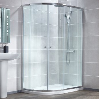 Verona Uno Offset Quadrant Shower Enclosure with Tray 1200mm x 900mm LH - 6mm Glass