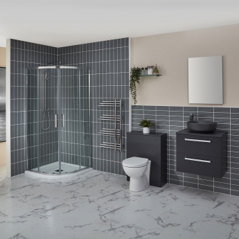 Verona Uno Offset Quadrant Shower Enclosure with Tray 1200mm x 900mm LH - 6mm Glass | Product Image