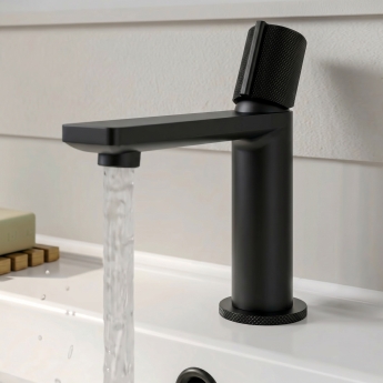 Verona Velora Matt Black Basin Mixer Tap (inc Waste) | Product Image