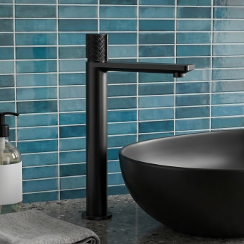 Verona Velora Matt Black Tall High Rise Basin Mixer Tap | Product Image