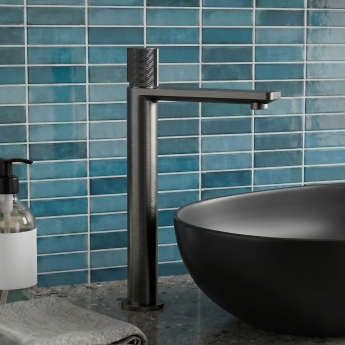 Verona Velora Gunmetal Tall High Rise Basin Mixer Tap | Product Image
