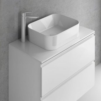 Royo Vida 2-Drawer Wall Hung Vanity Unit with Basin 800mm Wide - Gloss White