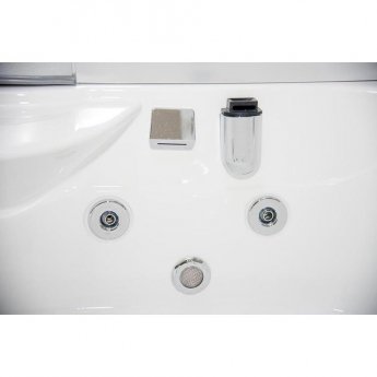Vidalux Aegean Rectangular Steam Whirlpool Shower Bath Cabin 1350mm x 800mm - Midnight Black