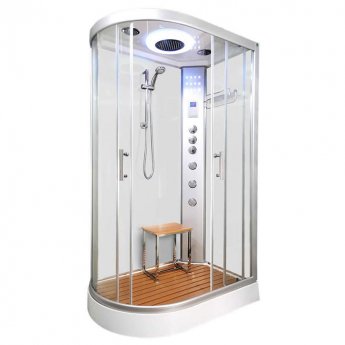 Vidalux Hydro Plus Offset Quadrant Shower Cabin 1200mm x 800mm Right Handed - Crystal White