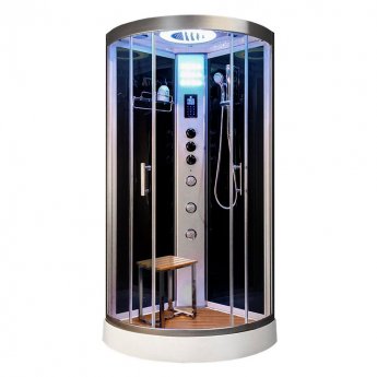 Vidalux Hydro Plus Quadrant Shower Cabin 800mm x 800mm - Midnight Black