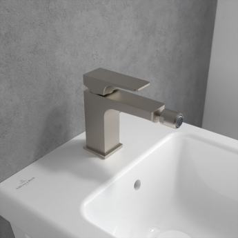 Villeroy & Boch Architectura Square Bidet Mixer Tap - Brushed Nickel Matt
