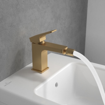 Villeroy & Boch Architectura Square Bidet Mixer Tap - Brushed Gold