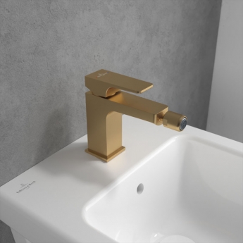 Villeroy & Boch Architectura Square Bidet Mixer Tap - Brushed Gold