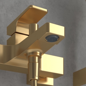 Villeroy & Boch Architectura Wall Mounted Square Bath Shower Mixer Tap - Brushed Gold