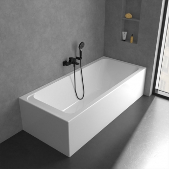 Villeroy & Boch Architectura Wall Mounted Square Bath Shower Mixer Tap - Matt Black