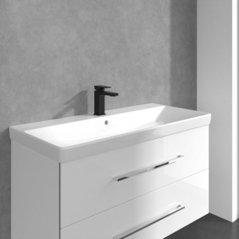 Villeroy & Boch Architectura Square Basin Mixer Tap with Pop-Up Waste - Matt Black