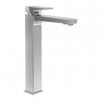 Villeroy & Boch Architectura Square Tall Basin Mixer Tap with Push Button Slotted Waste - Chrome