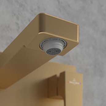 Villeroy & Boch Architectura Wall Mounted Basin Mixer Tap with Back Plate and Slotted Waste - Brushed Gold