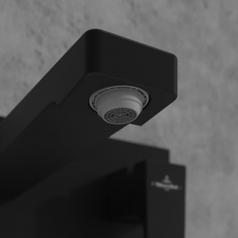 Villeroy & Boch Architectura Wall Mounted Basin Mixer Tap with Back Plate and Slotted Waste - Matt Black