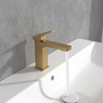 Villeroy & Boch Architectura Square Basin Mixer Tap without Waste - Brushed Gold