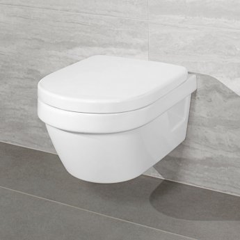 Villeroy & Boch Architectura Compact Rimless Wall Hung Toilet with Soft Close Seat