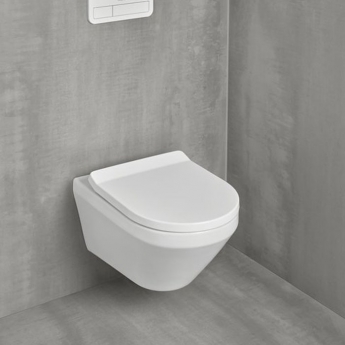 Villeroy & Boch Architectura Round Rimless TwistFlush[e3] Wall Hung Toilet White Alpin - Soft Close Seat