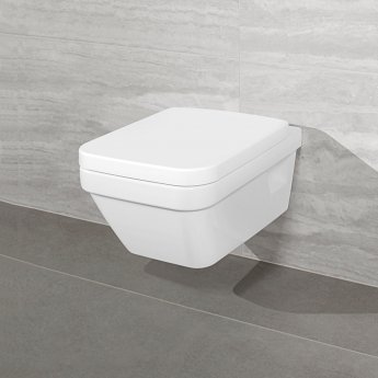 Villeroy & Boch Architectura Square Rimless Wall Hung Toilet with Soft Close Seat
