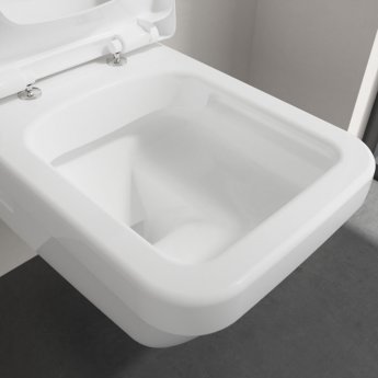 Villeroy & Boch Architectura Square Rimless Wall Hung Toilet 530mm Projection - Soft Close Seat
