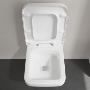 Villeroy & Boch Architectura Square Rimless Wall Hung Toilet 530mm Projection - Soft Close Seat