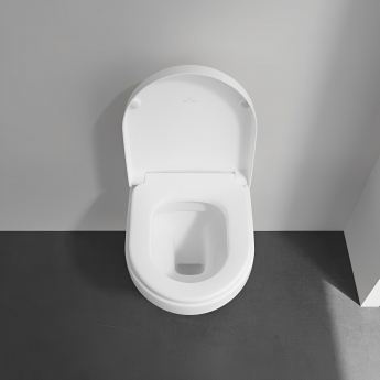 Villeroy & Boch Architectura Round Rimless Wall Hung Toilet 480mm Projection - Soft Close Seat