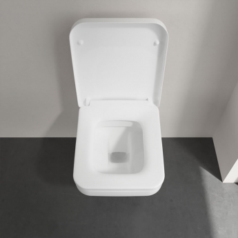 Villeroy & Boch Architectura Square Rimless Wall Hung Toilet 530mm Projection - Soft Close Seat