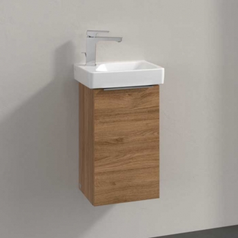 Villeroy & Boch Architectura Wall Hung 1-Door Vanity Unit with Basin LH 360mm Wide - Oak Kansas | Product Image