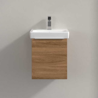 Villeroy & Boch Architectura Wall Hung 1-Drawer Vanity Unit with Basin 450mm Wide - Oak Kansas | Product Image