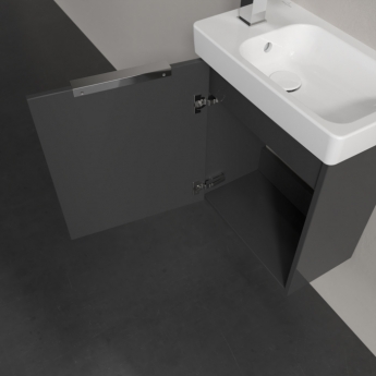 Villeroy & Boch Architectura Wall Hung 1-Door Vanity Unit with Basin LH 480mm Wide - Grey | Product Image