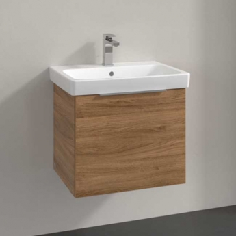 Villeroy & Boch Architectura Wall Hung 1-Drawer Vanity Unit with Basin 600mm Wide - Oak Kansas | Product Image