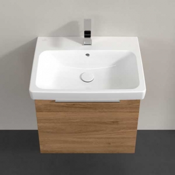 Villeroy & Boch Architectura Wall Hung 1-Drawer Vanity Unit with Basin 600mm Wide - Oak Kansas | Product Image