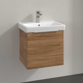 Villeroy & Boch Architectura Wall Hung 1-Drawer Vanity Unit with Basin 550mm Wide - Oak Kansas | Product Image