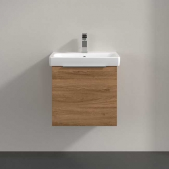 Villeroy & Boch Architectura Wall Hung 1-Drawer Vanity Unit with Basin 550mm Wide - Oak Kansas | Product Image