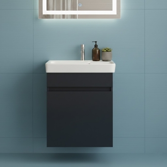 Villeroy & Boch Arto Wall Hung 1-Drawer Vanity Unit with Basin 450mm Wide - Satin Grey | Product Image