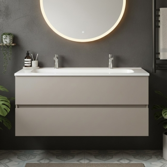 Villeroy & Boch Arto Wall Hung 2-Drawer Vanity Unit with Basin 1200mm Wide - Sand Grey Matt | Product Image