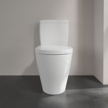 Villeroy & Boch Avento Rimless Close Coupled Toilet with Push Button Cistern - Soft Close Seat