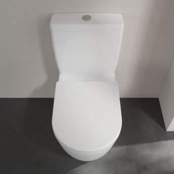 Villeroy & Boch Avento Rimless Close Coupled Toilet with Push Button Cistern - Soft Close Seat