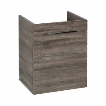 Villeroy & Boch Avento Wall Hung Vanity Unit RH with Basin 450mm Wide - Stone Oak with Chrome Handle | Product Image
