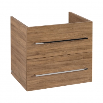 Villeroy & Boch Avento 2-Drawer Vanity Unit with Basin 600mm Wide - Oak Kansas with Chrome Handles
