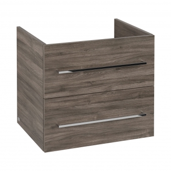 Villeroy & Boch Avento 2-Drawer Vanity Unit with Basin 600mm Wide - Stone Oak with Chrome Handles | Product Image