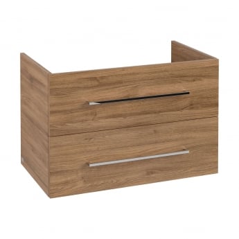 Villeroy & Boch Avento 2-Drawer Vanity Unit with Basin 800mm Wide - Oak Kansas with Chrome Handles | Product Image